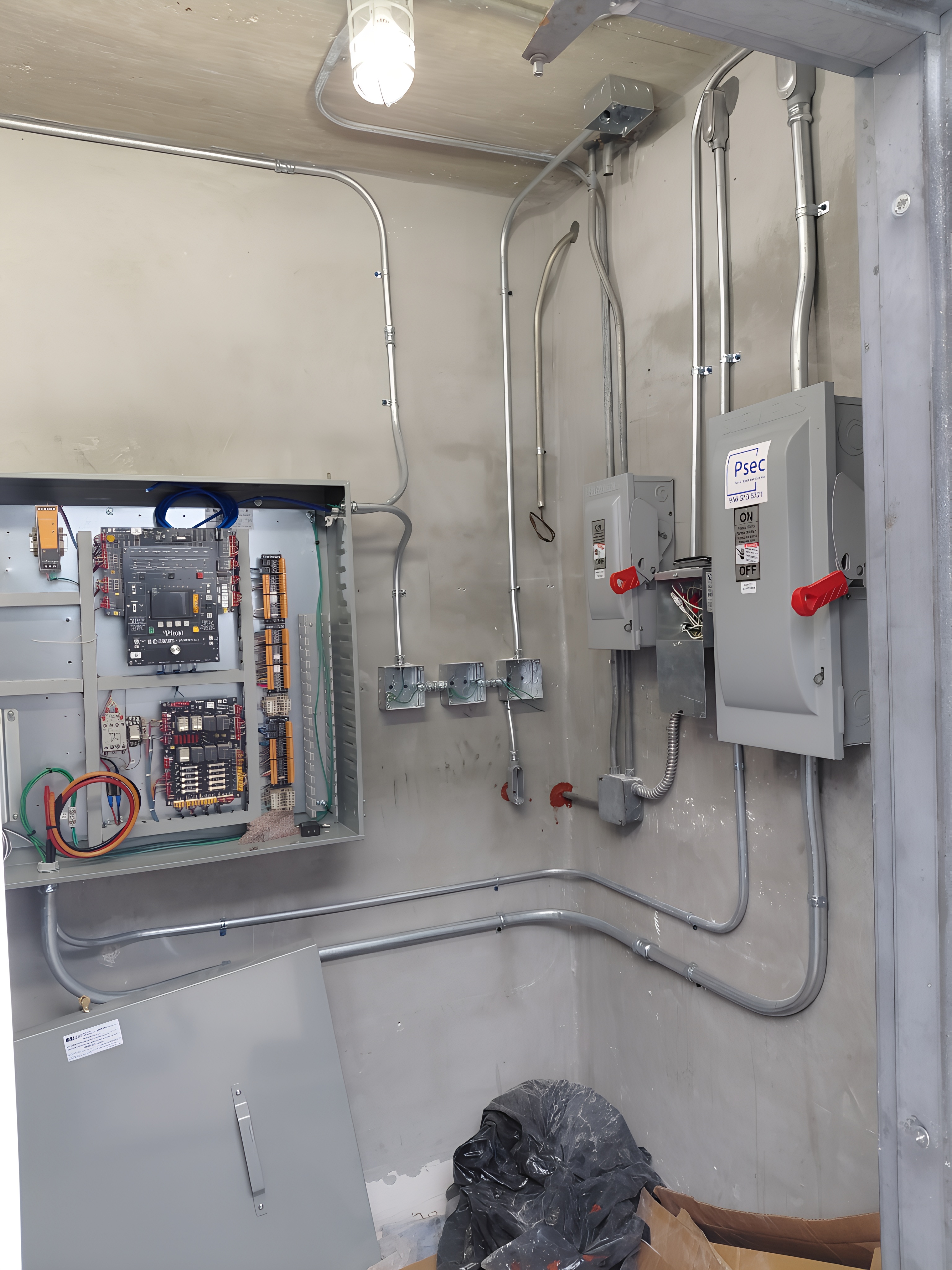 Elevator Control Cabinet — Full Installed View