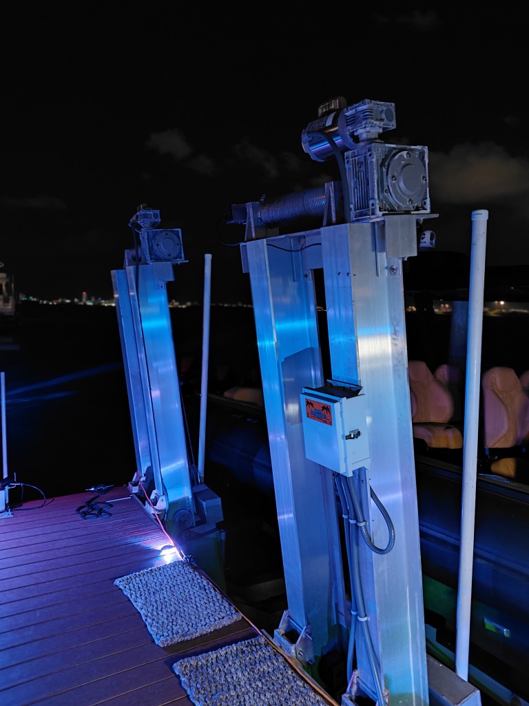 Dock Post LED — Pedestal Structures & Blue Lighting