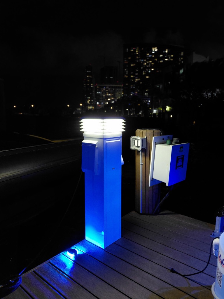 Custom Dock Step Lighting — Bollard Post Light