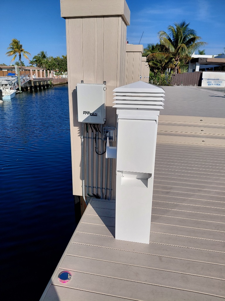 Underwater LED — Blue Night Scene, South Florida Dock