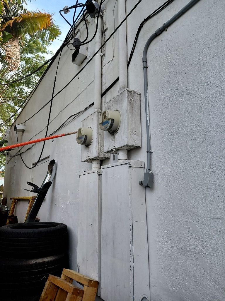 CarFix — Before: Original Outdated Meters & Service Panels
