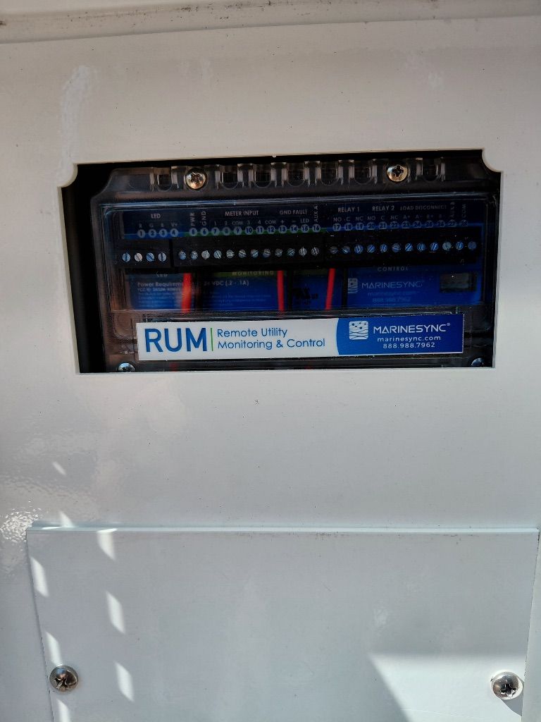MarineSync RUM — Remote Utility Monitoring and Control Board Installed in Pedestal